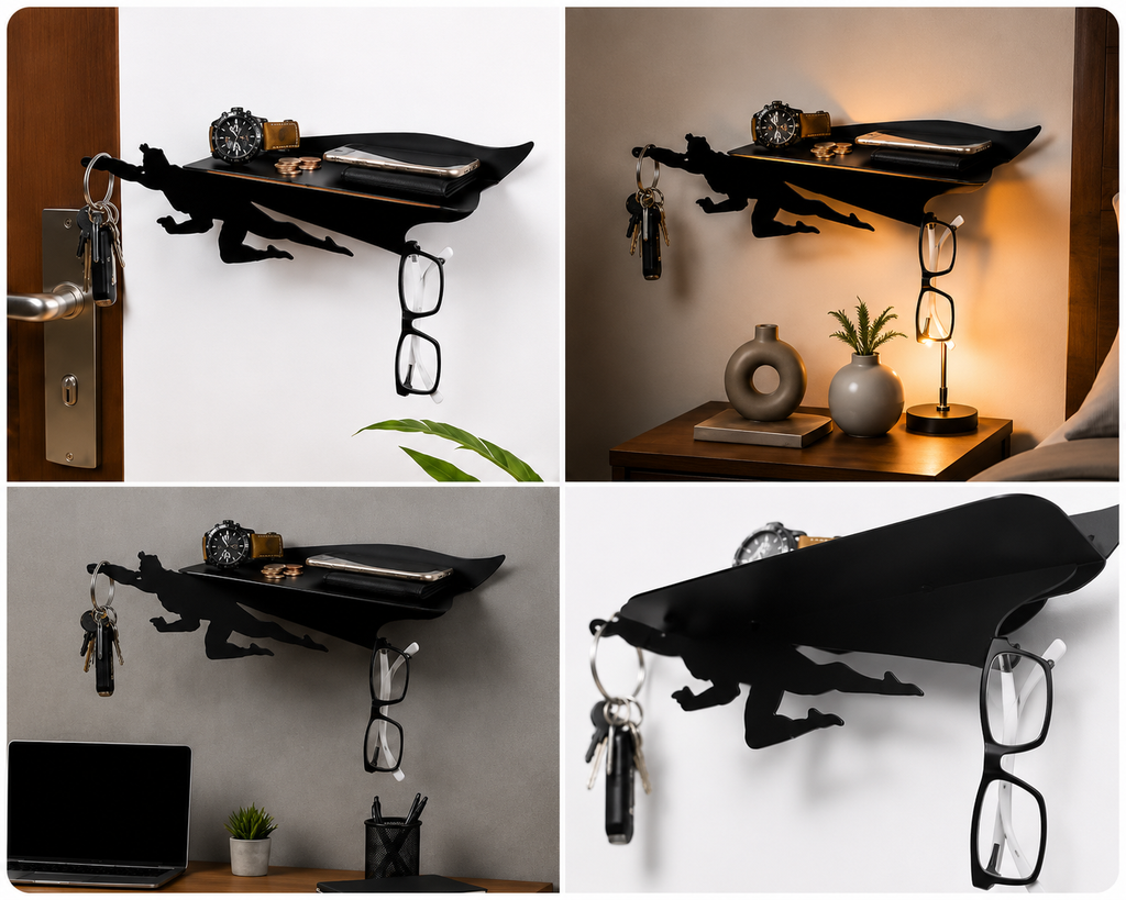 HeroShelf Flying Superman Wall Organizer