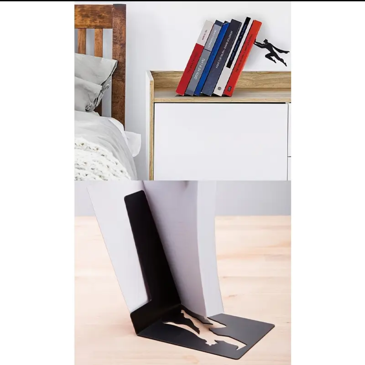 Heavy Duty Metal Hidden Bookends - Book & Hero